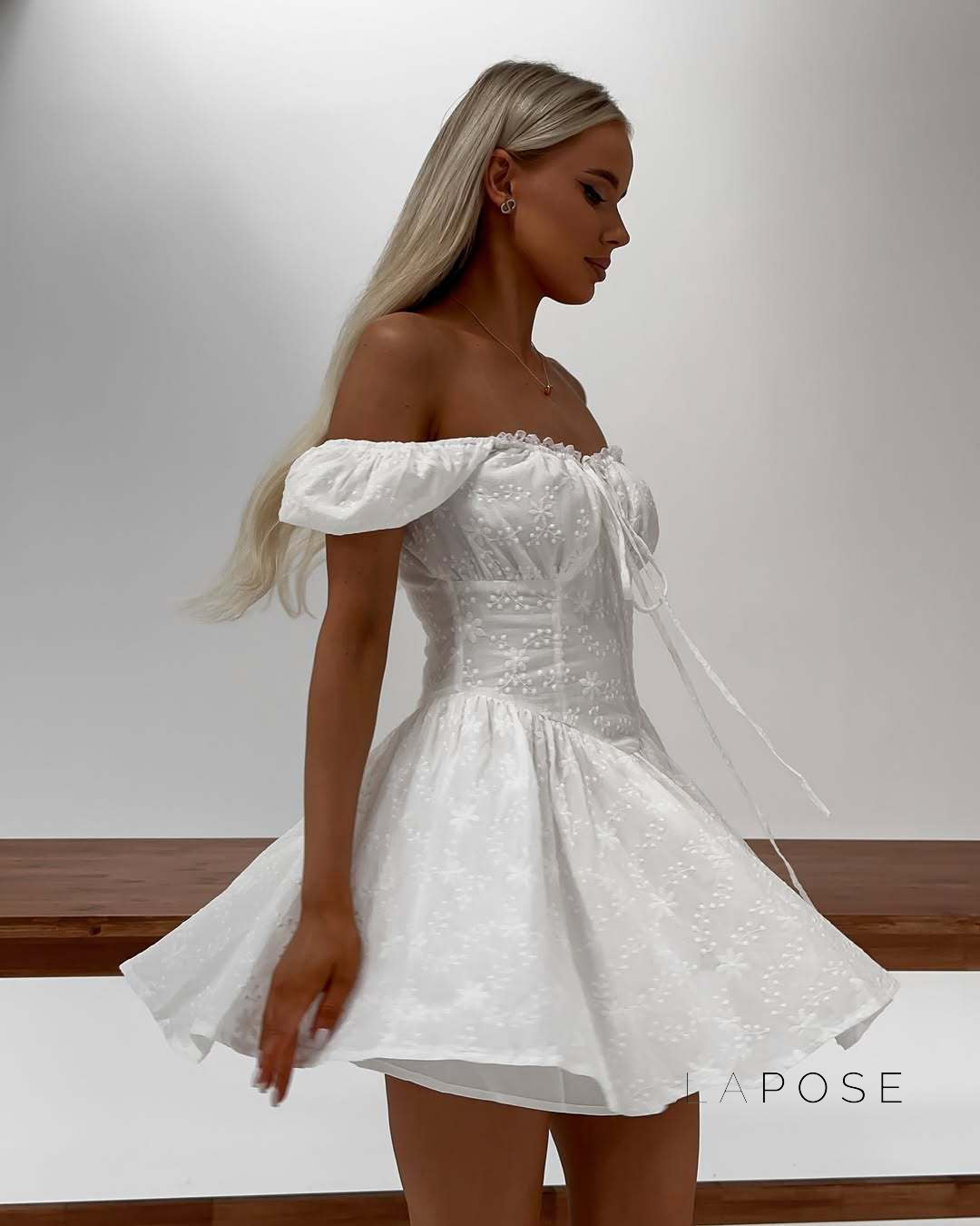 Alorah Off-Shoulder Puff Mini Dress [NQBDWJXO]