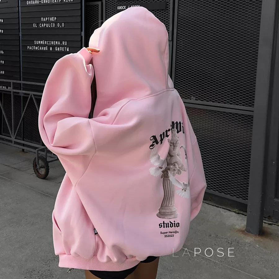 Alynna Printed Zipper Hoodie [9BQH7U37]