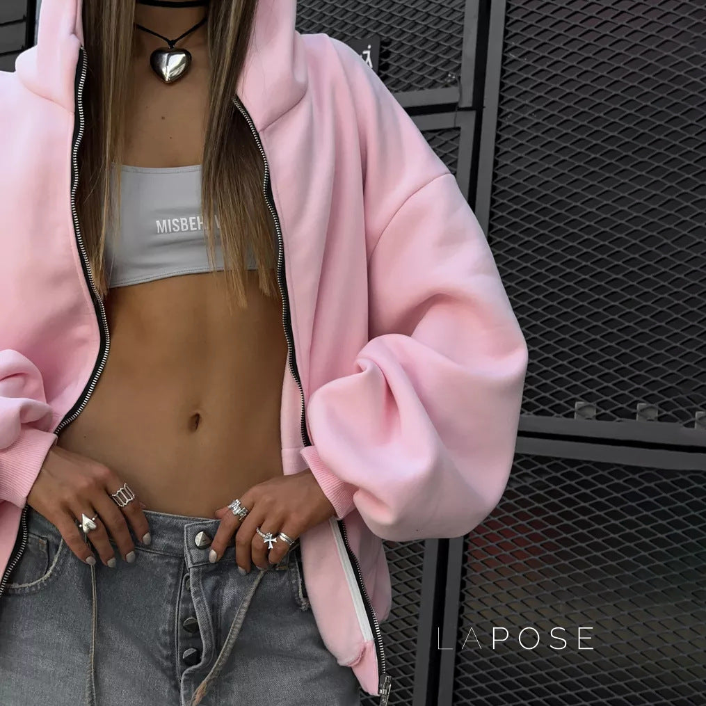 Alynna Printed Zipper Hoodie [36VG3K22]