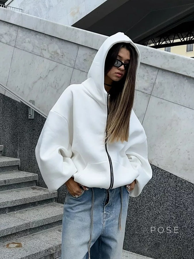 Alynna Printed Zipper Hoodie [VRIENKUC]