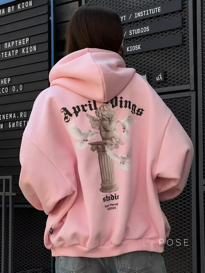 Alynna Printed Zipper Hoodie [CCB3P09I]