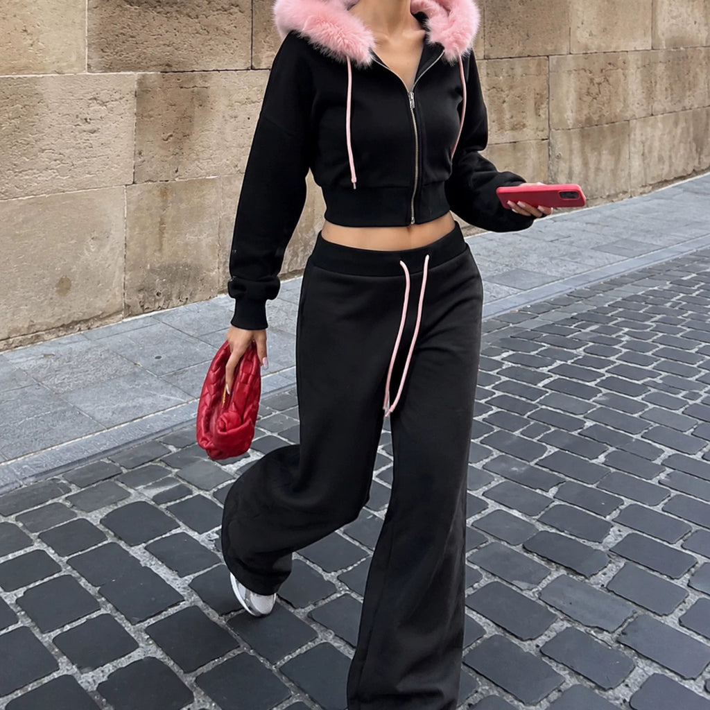 LaPose - Alysia Faux Fur Hooded Set