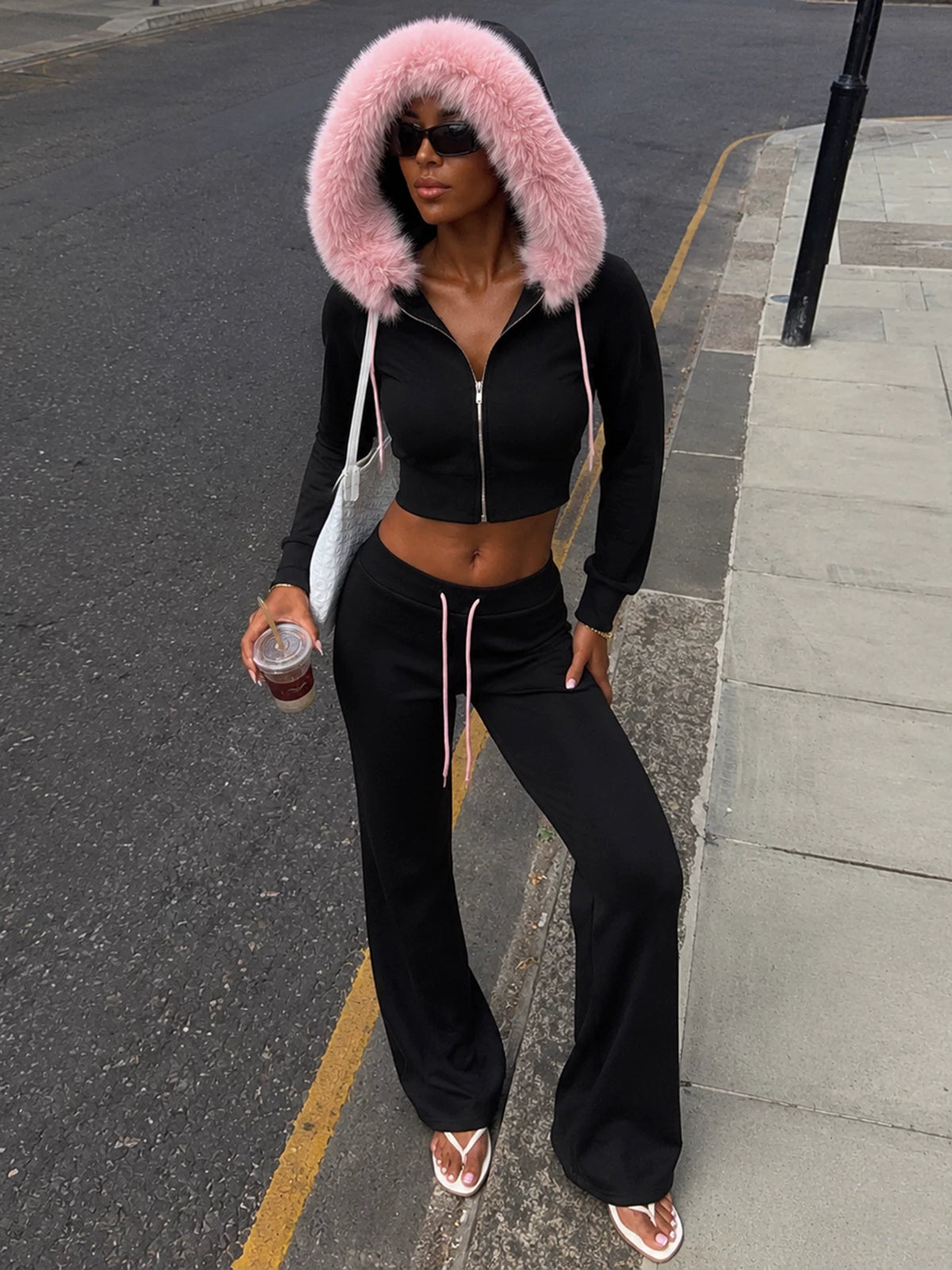 LaPose - Alysia Faux Fur Hooded Set