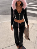 LaPose - Alysia Faux Fur Hooded Set