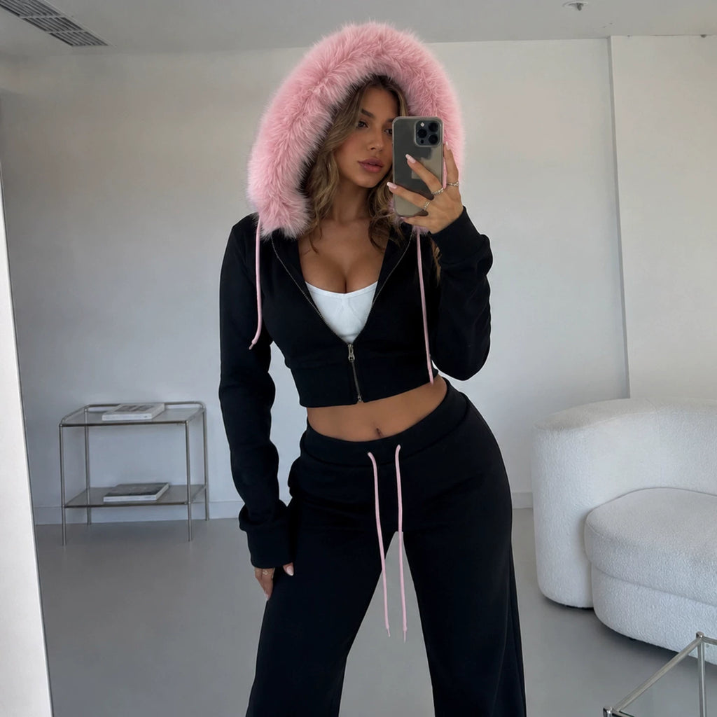 LaPose - Alysia Faux Fur Hooded Set