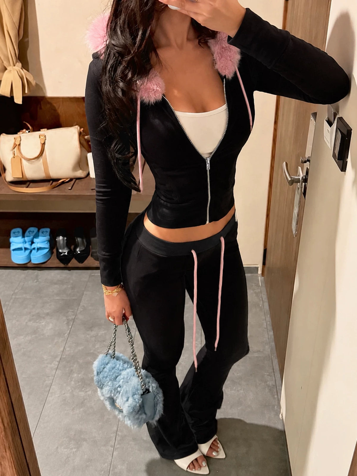 LaPose - Alysia Faux Fur Hooded Set