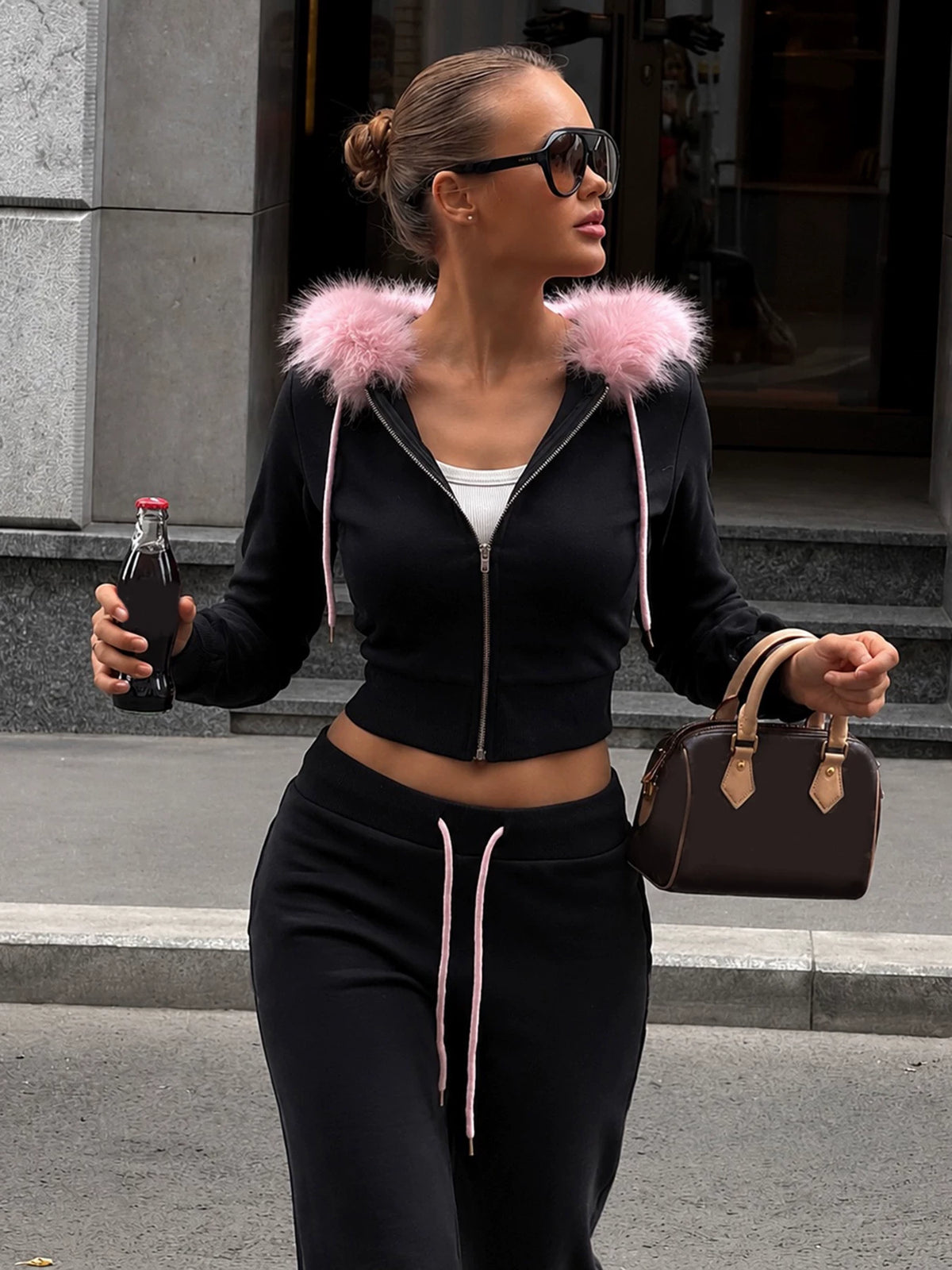 LaPose - Alysia Faux Fur Hooded Set