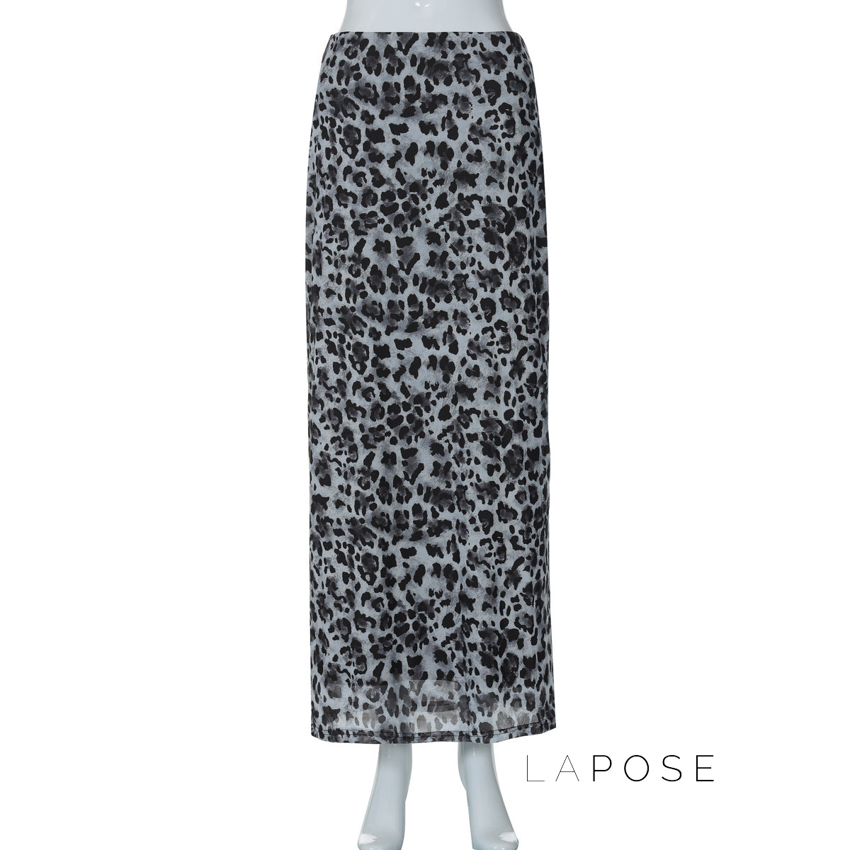 Alyssa Leopard Mesh Midi Skirt [YLCC9IVR]
