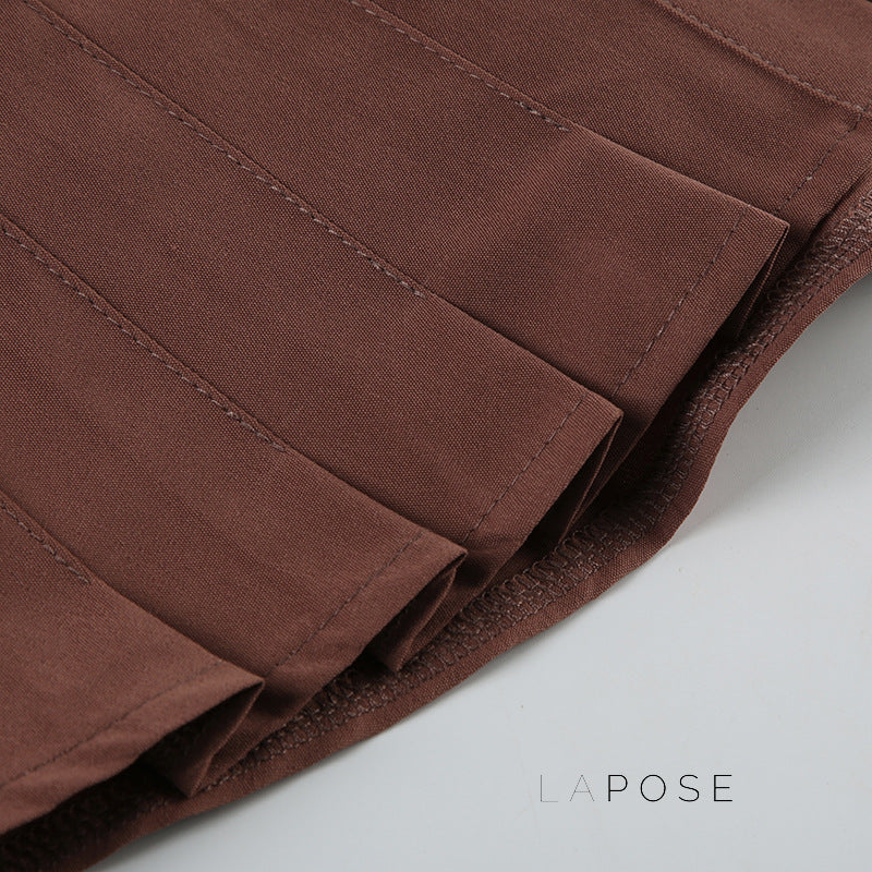 Amaria Brown Puff Sleeve Top [HZTO82BC]