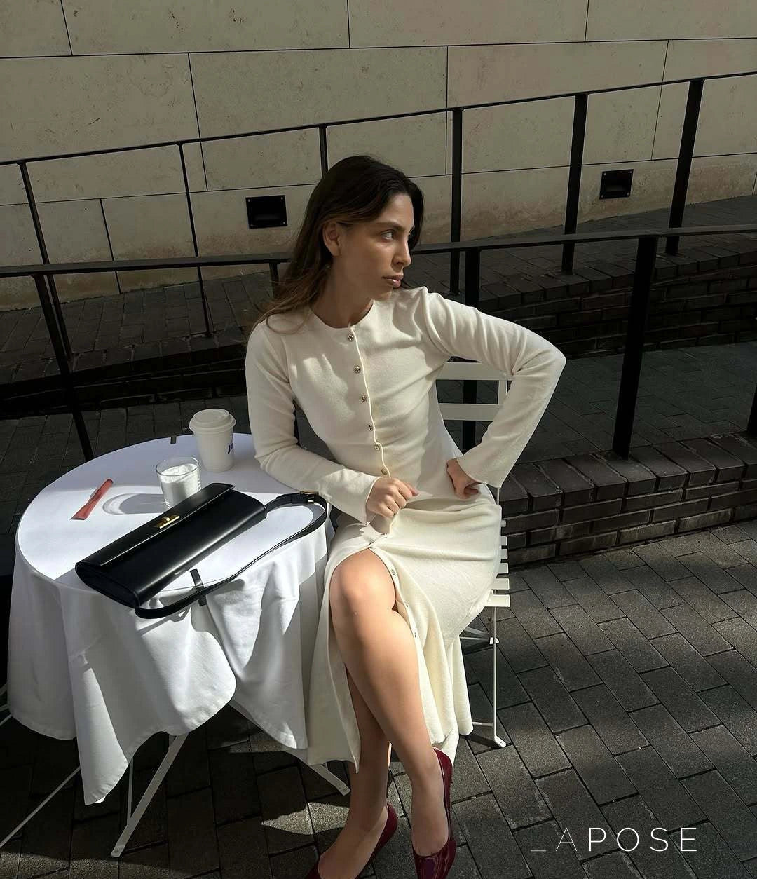 Amarii Ivory Knit Maxi Dress [DD2C2IW1]