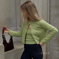 Amariya Ribbed Knit Skirt Set [OXGCL99F]