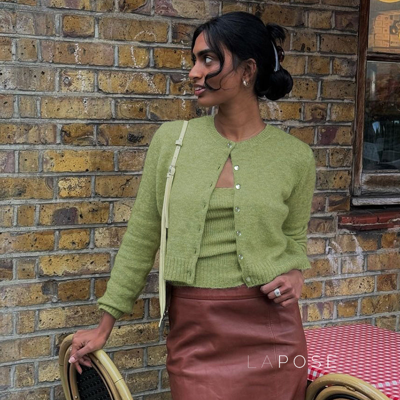 Amariya Ribbed Knit Skirt Set [YJ31VUIF]
