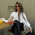 Amaryah Lantern Sleeve Button-Up Top [WTPFDR42]