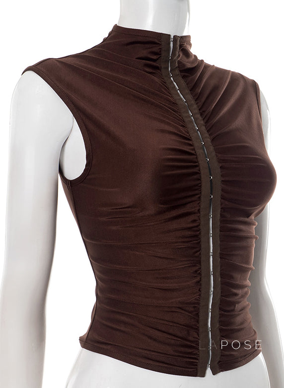 Amauri Pleated Mock Neck Vest [XFT7VLZZ]