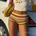 Amber Low-Rise Striped Shorts [IVJ12KZR]