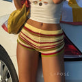 Amber Low-Rise Striped Shorts [W1ZM1YFH]