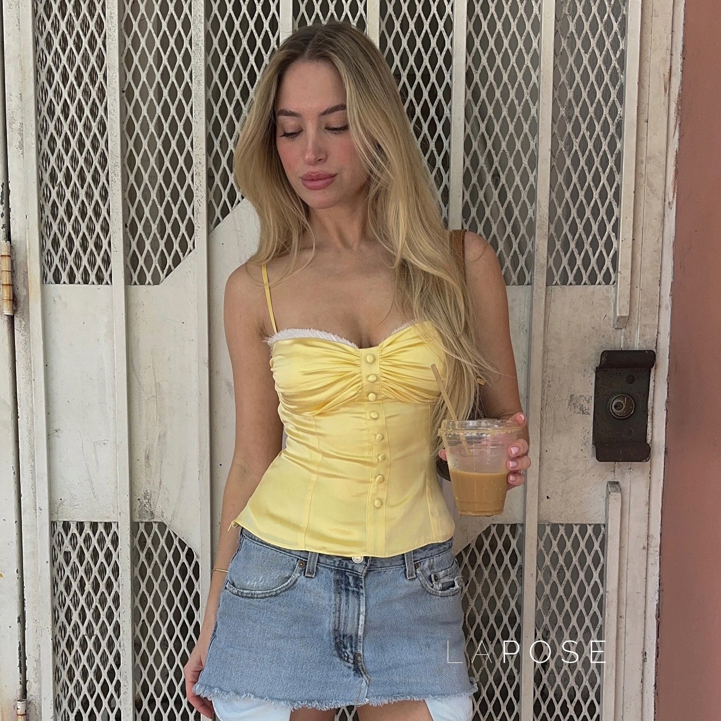 Ameena Pleated Satin Crop Top [8DV4BIST]