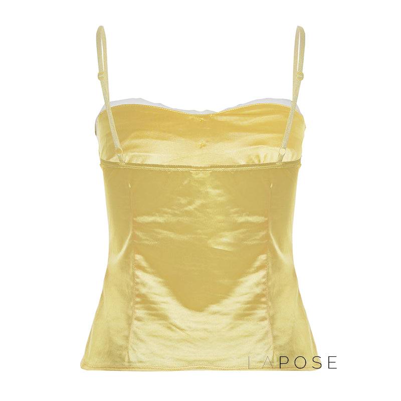 Ameena Pleated Satin Crop Top [NRAFAPM4]