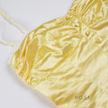 Ameena Pleated Satin Crop Top [LIL60WZ8]