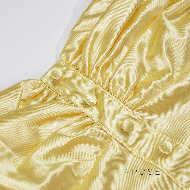 Ameena Pleated Satin Crop Top [0WKXK591]