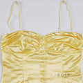 Ameena Pleated Satin Crop Top [DM23SSQL]