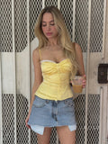 Ameena Pleated Satin Crop Top [S13Z7V2L]