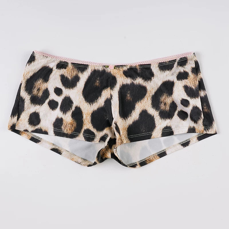LaPose - Ameerah Leopard Print Shorts Set