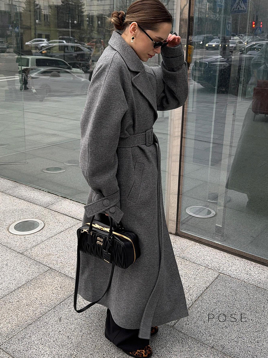 Amen Batwing Belted Wool Coat [2JRCADFO]
