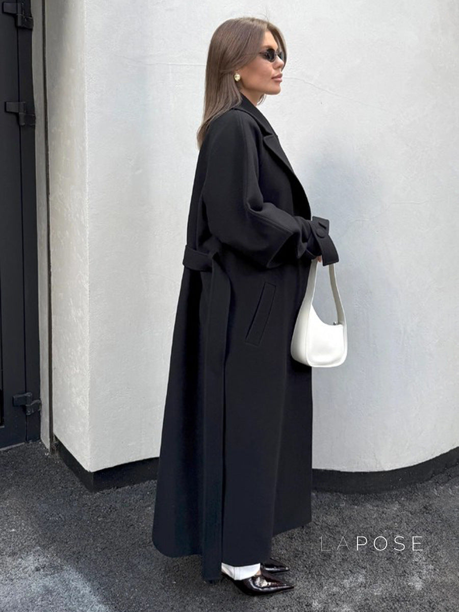 Amen Batwing Belted Wool Coat [7Q2NJL4D]