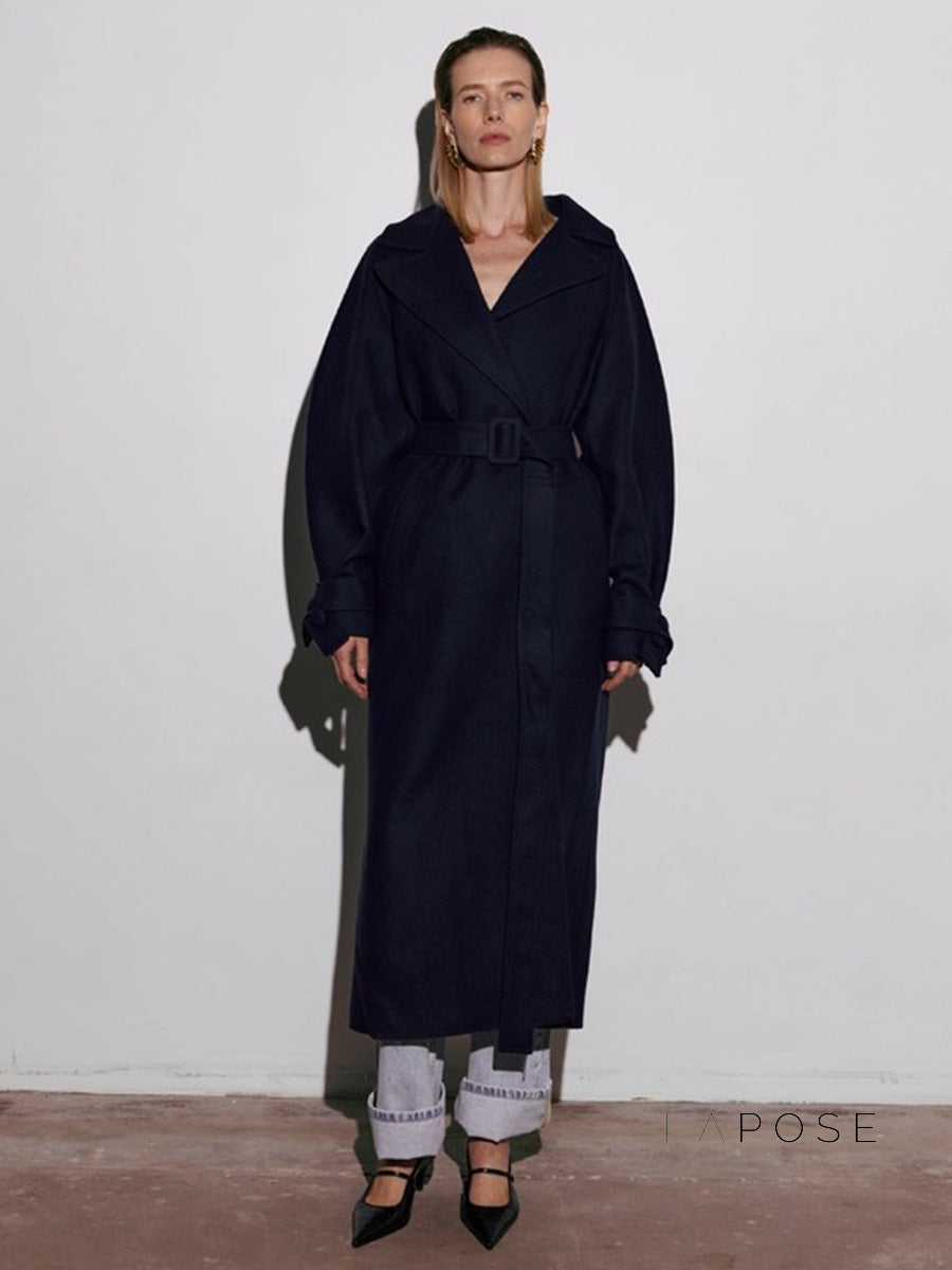 Amen Batwing Belted Wool Coat [15O1KPXP]
