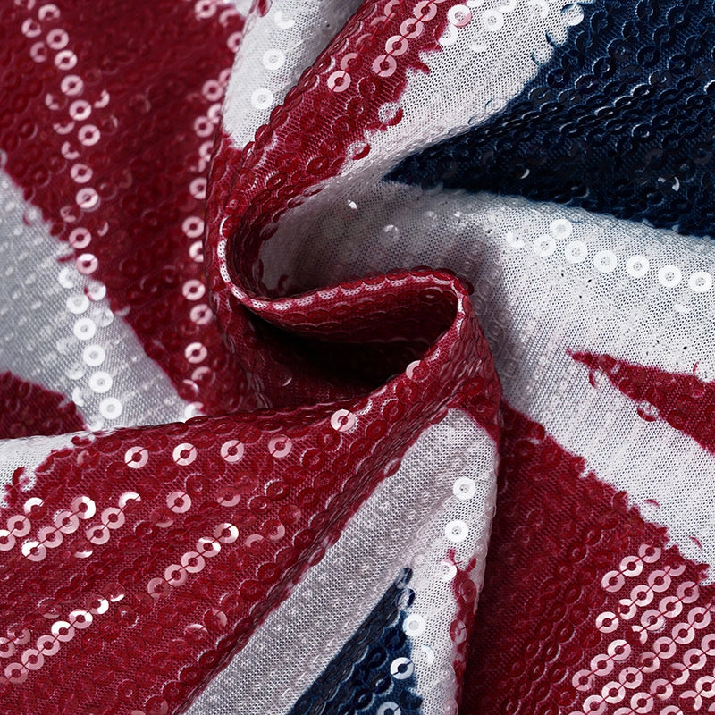 American Flag Sequin Mini Skirt [X1SPL6HB]