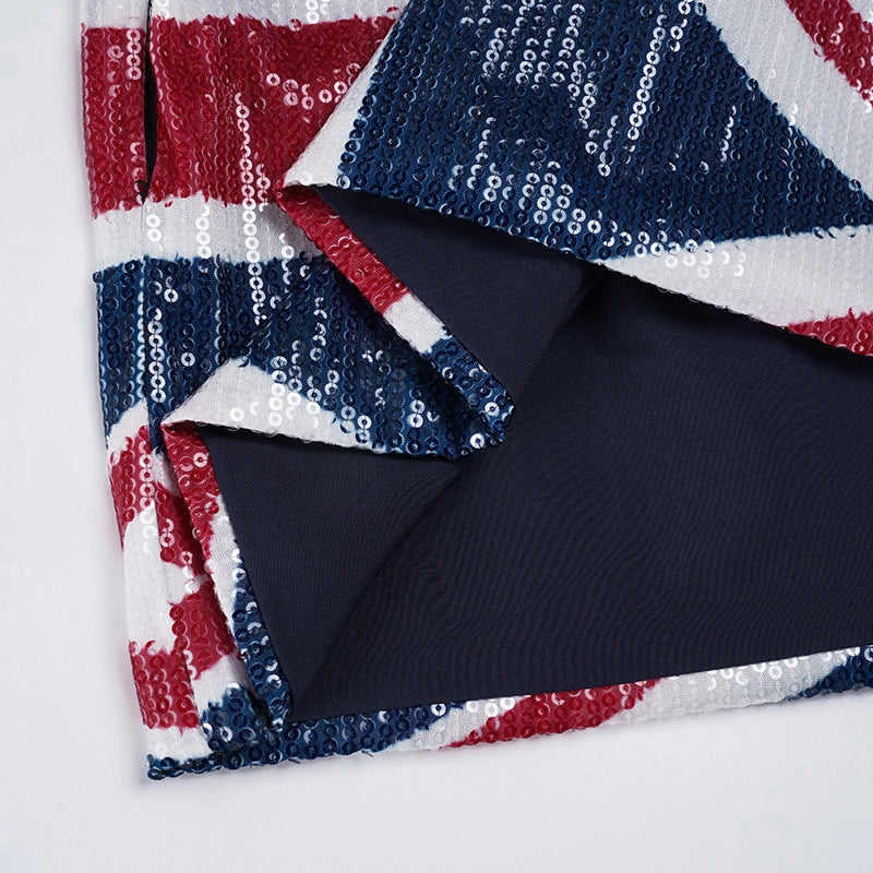 American Flag Sequin Mini Skirt [SJU9FKEB]