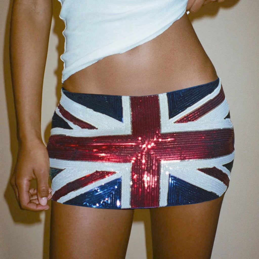 American Flag Sequin Mini Skirt [EGHNU4Q4]