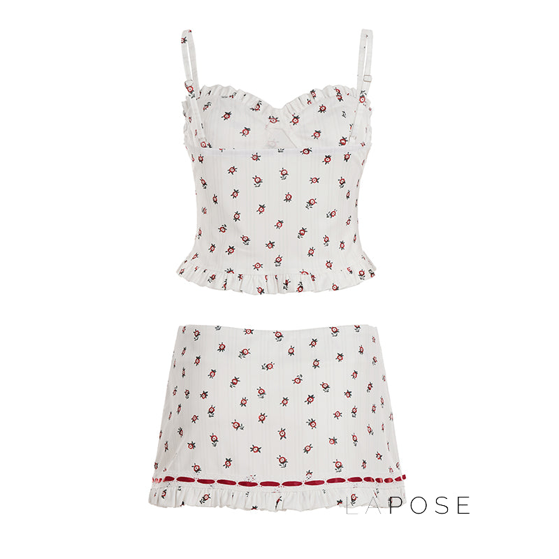 Amethyst Floral Knit Skirt Set [MOWY5015]