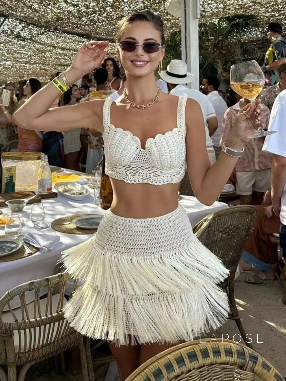 Amia Tassel Cut-Out Swim Set [JEZW7QNR]