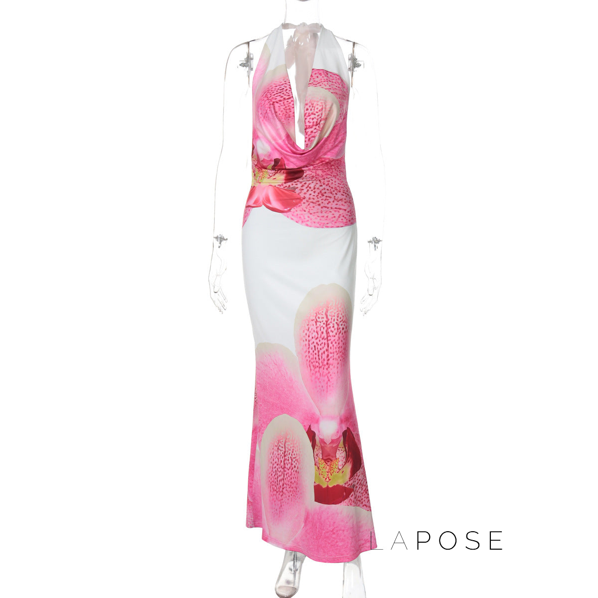 Amity Floral Halter Maxi Dress [6KDAYEZ3]