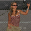 Amoni Plaid Lace Camisole [PLAUQGC5]