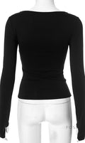 Amorah Square Neck Thumbhole Top [YQWZXZNA]