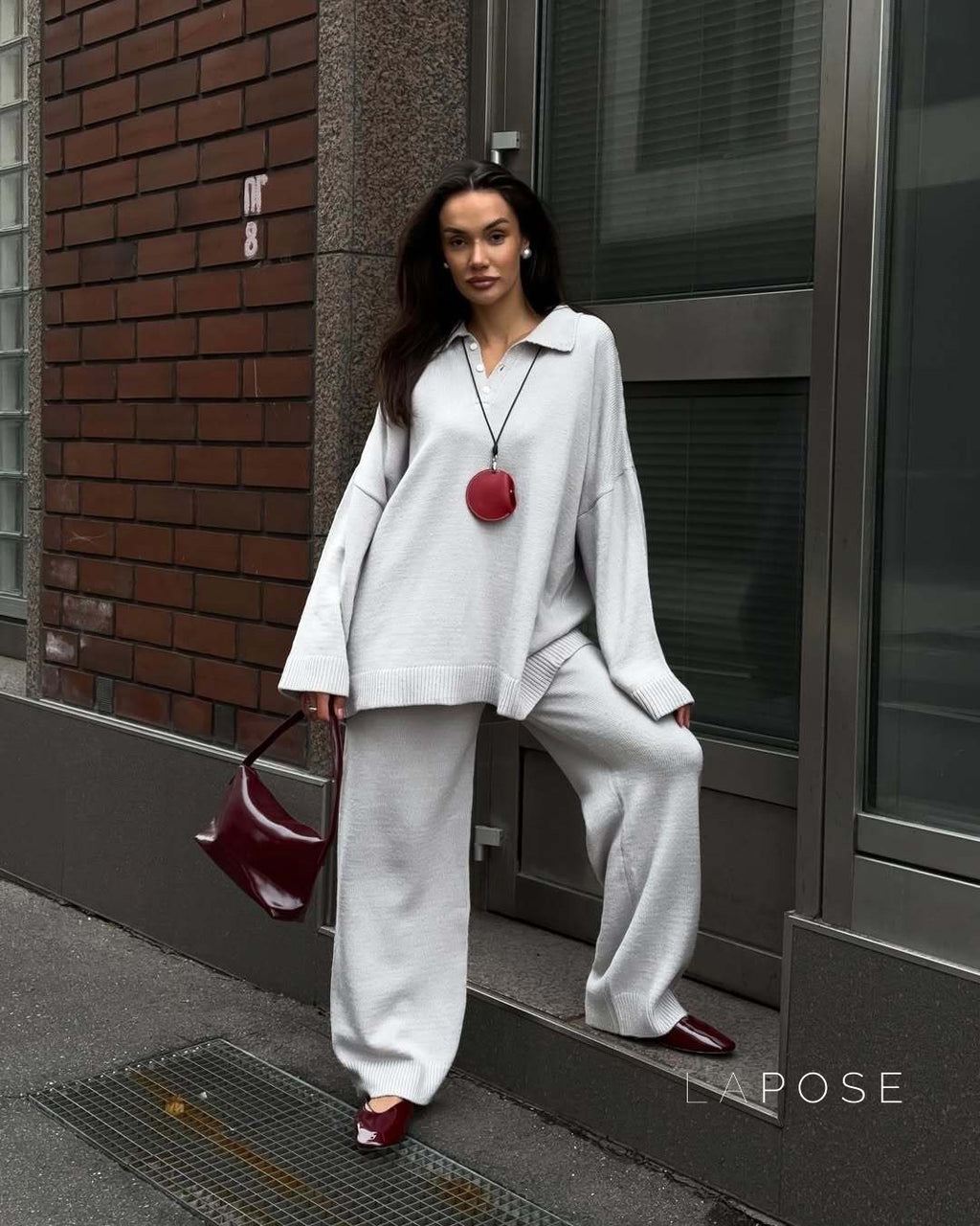 Amore Knit Polo Lounge Set [QHFBB60D]