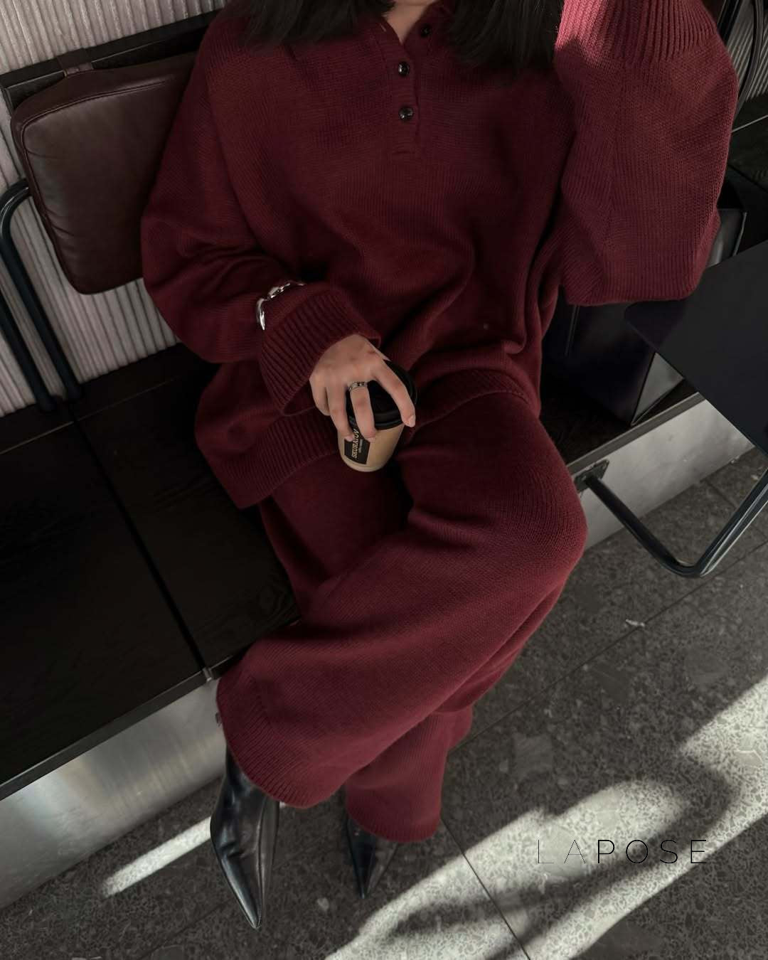 Amore Knit Polo Lounge Set [WWEX94UV]