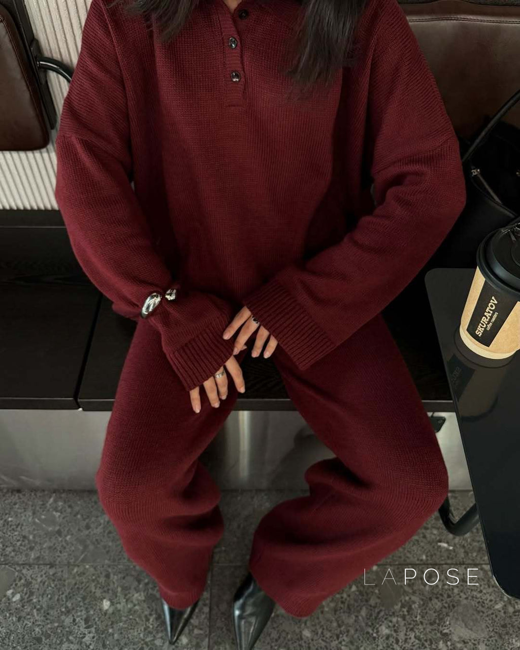 Amore Knit Polo Lounge Set [XL72W9OW]