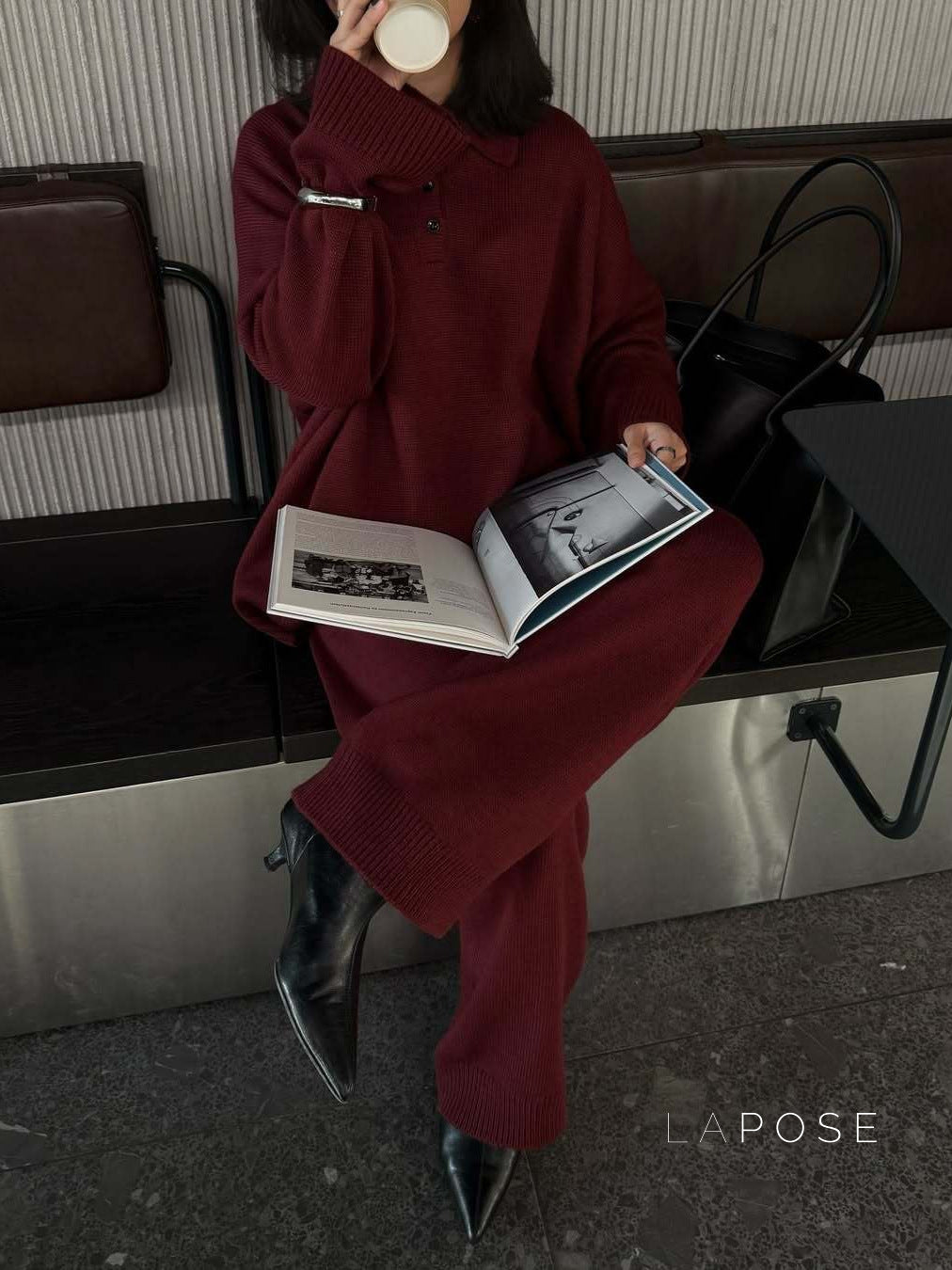 Amore Knit Polo Lounge Set [UG0WWZE3]