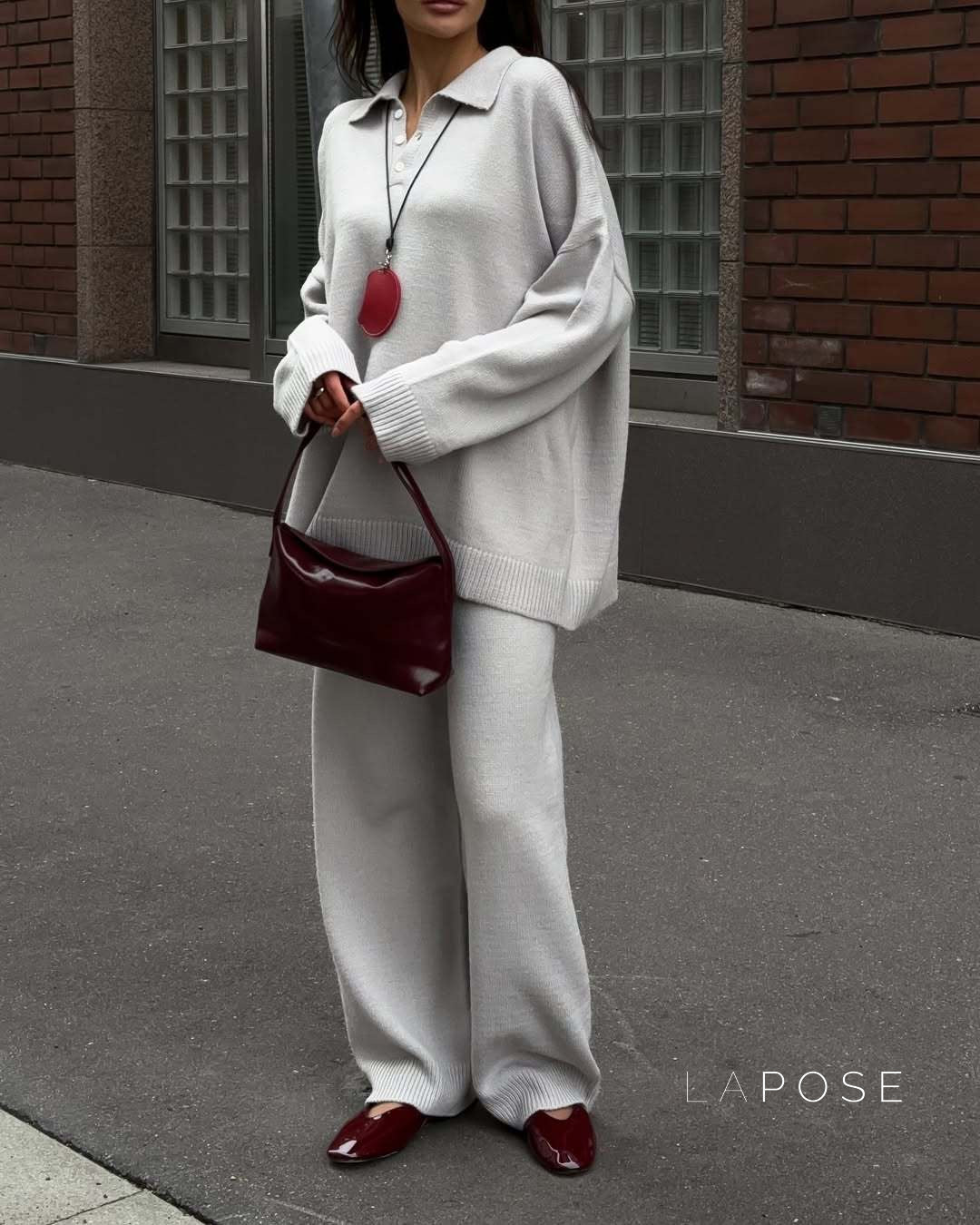 Amore Knit Polo Lounge Set [UF7E88FH]