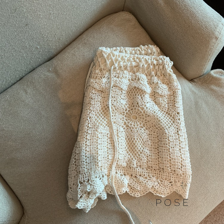 Amya Lace Knit Wide-Leg Pants [7JMGHMME]