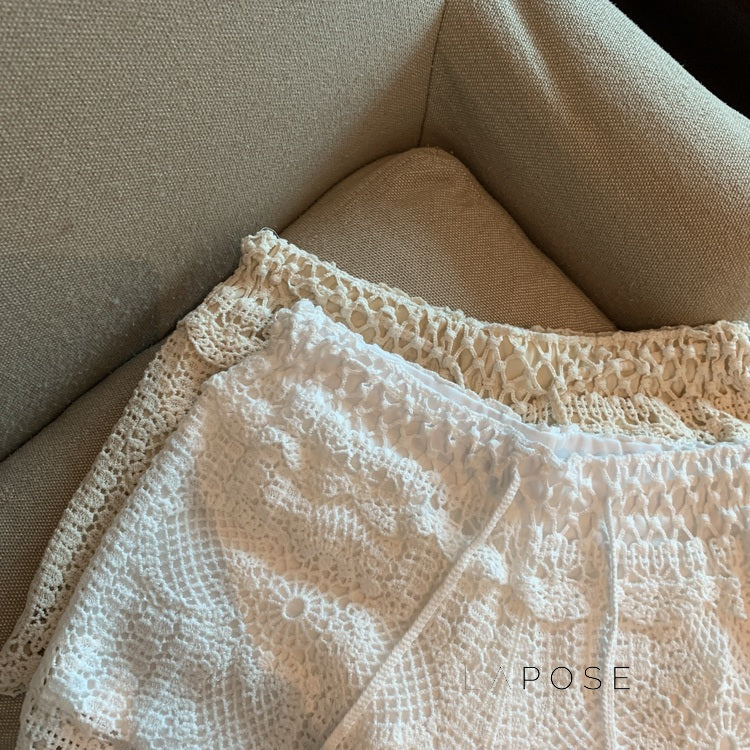 Amya Lace Knit Wide-Leg Pants [1JMGTSOV]