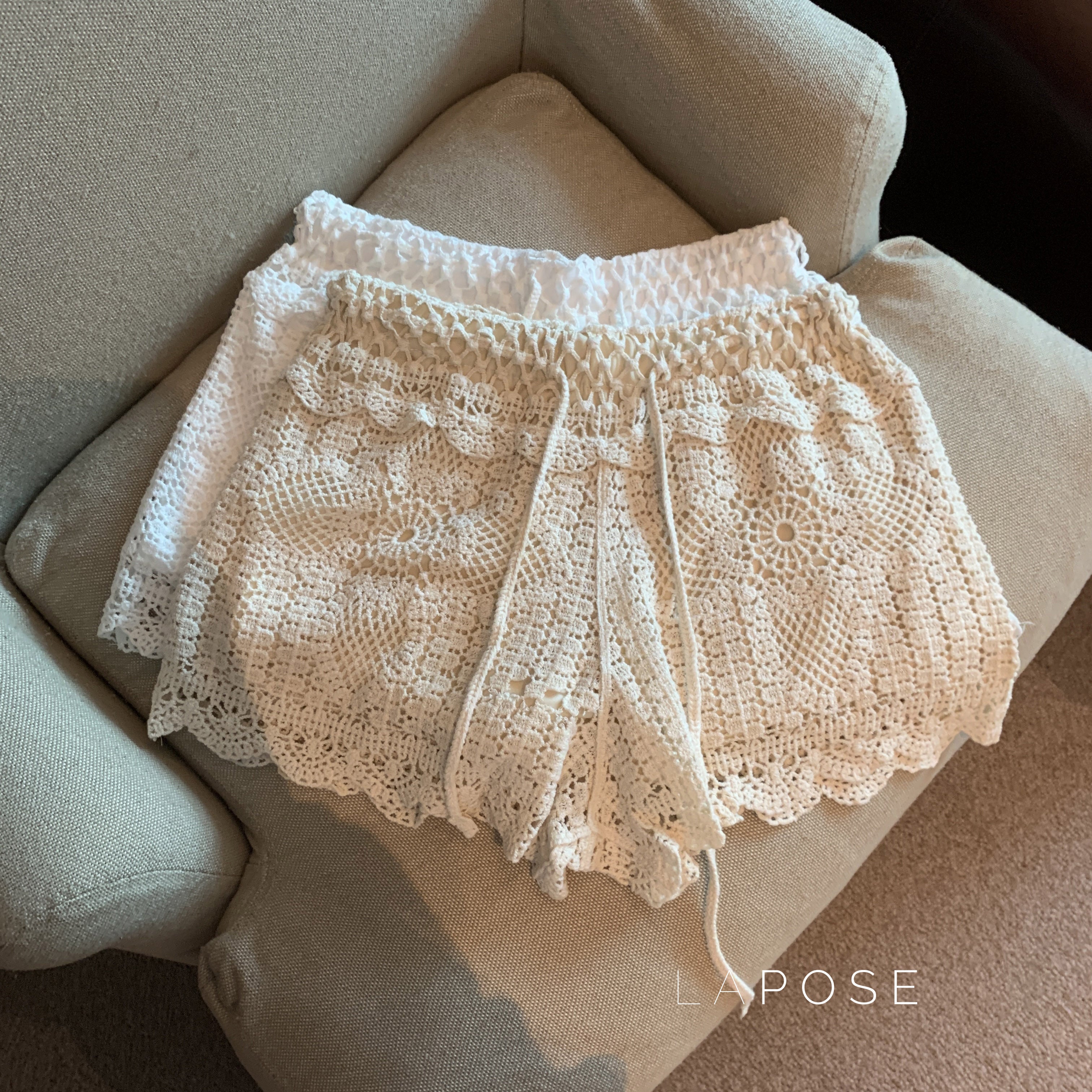 Amya Lace Knit Wide-Leg Pants [DUIMLPJB]