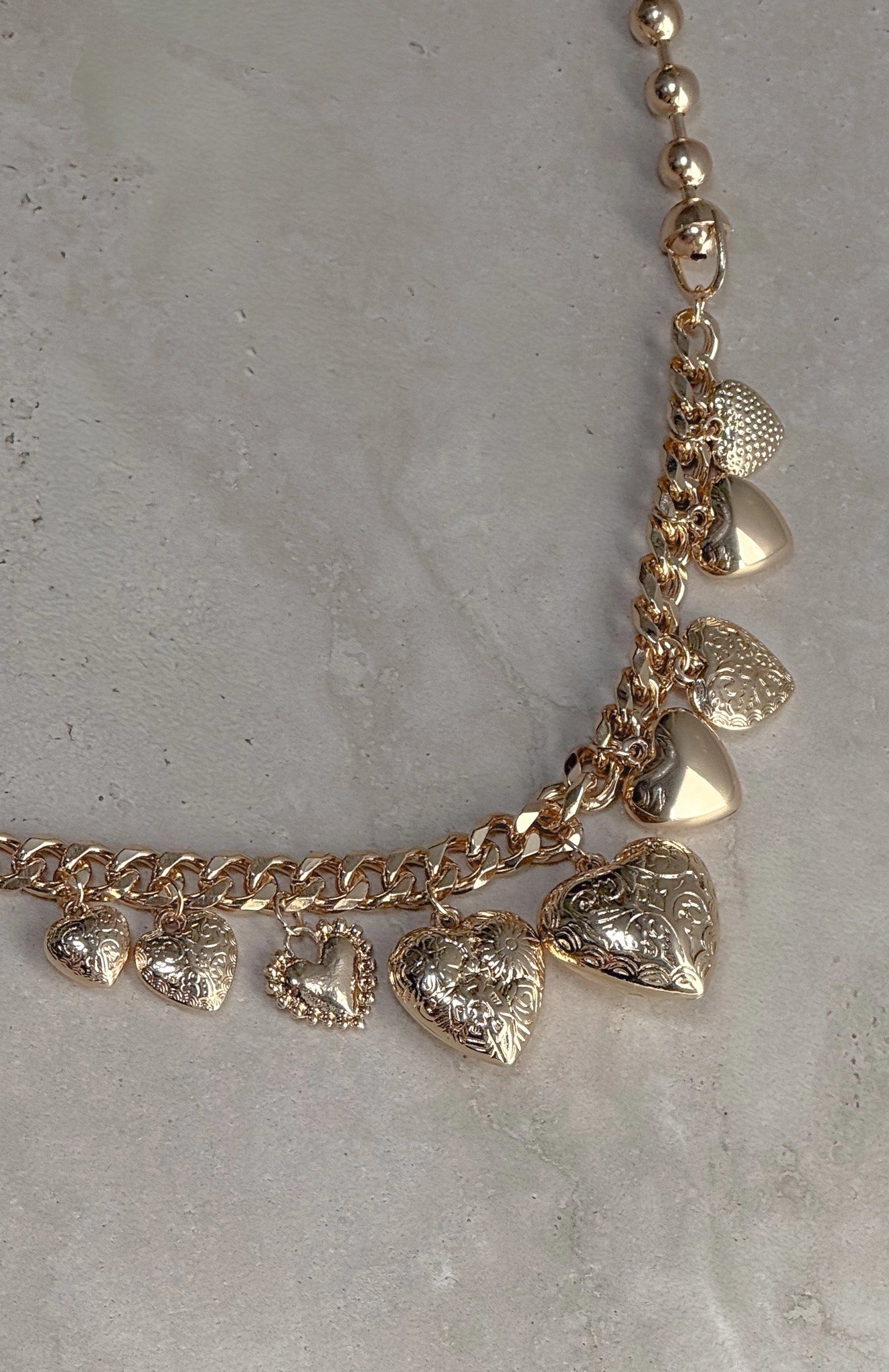 LaPose Amyra Chunky Gold Heart Necklace