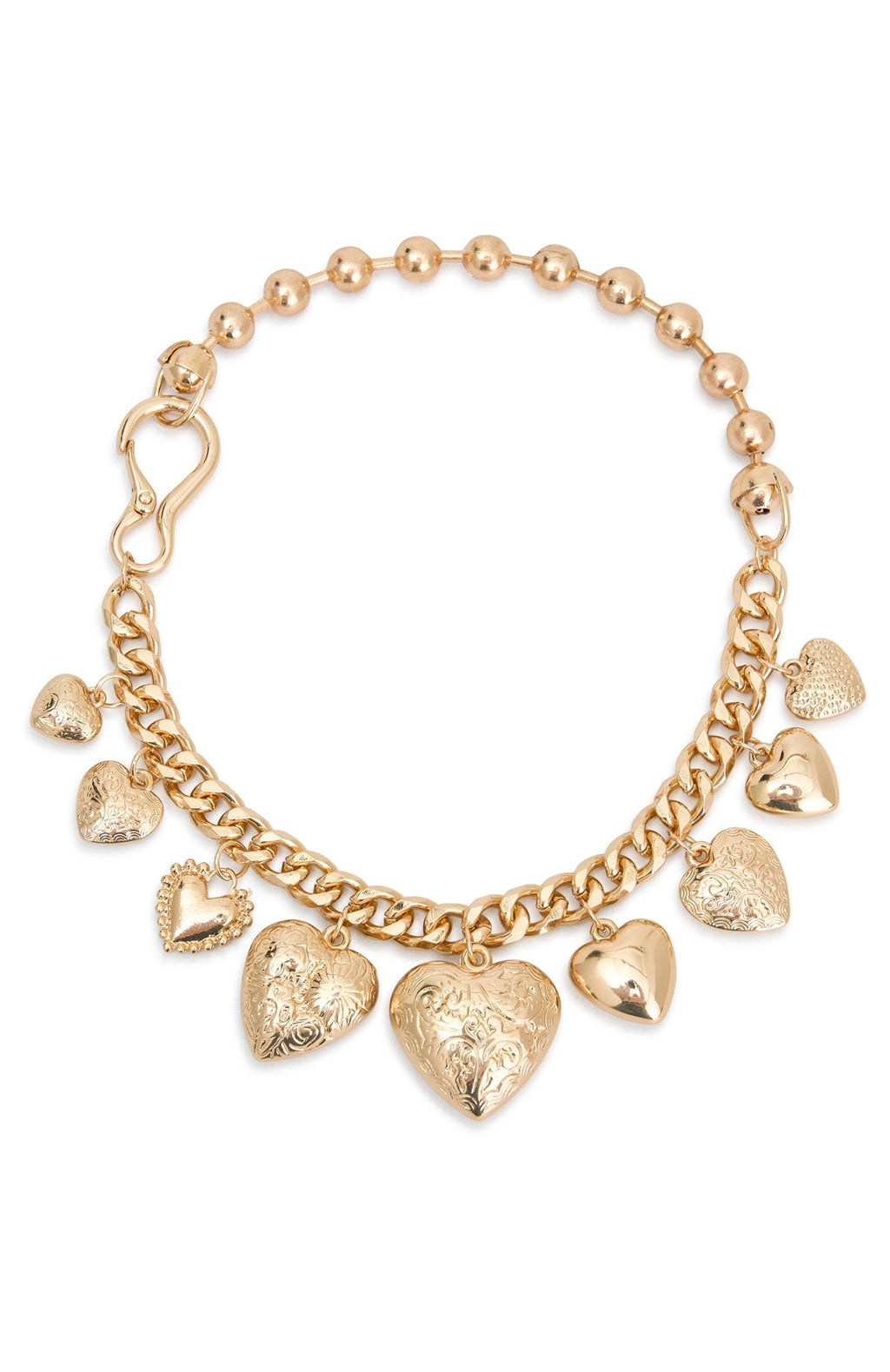 LaPose Amyra Chunky Gold Heart Necklace