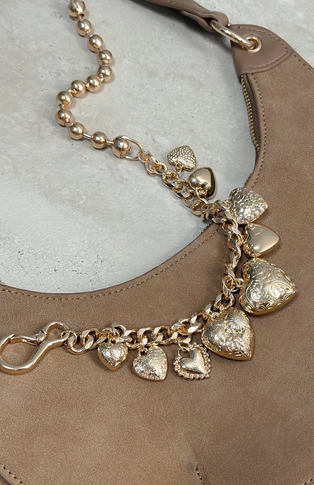 LaPose Amyra Chunky Gold Heart Necklace