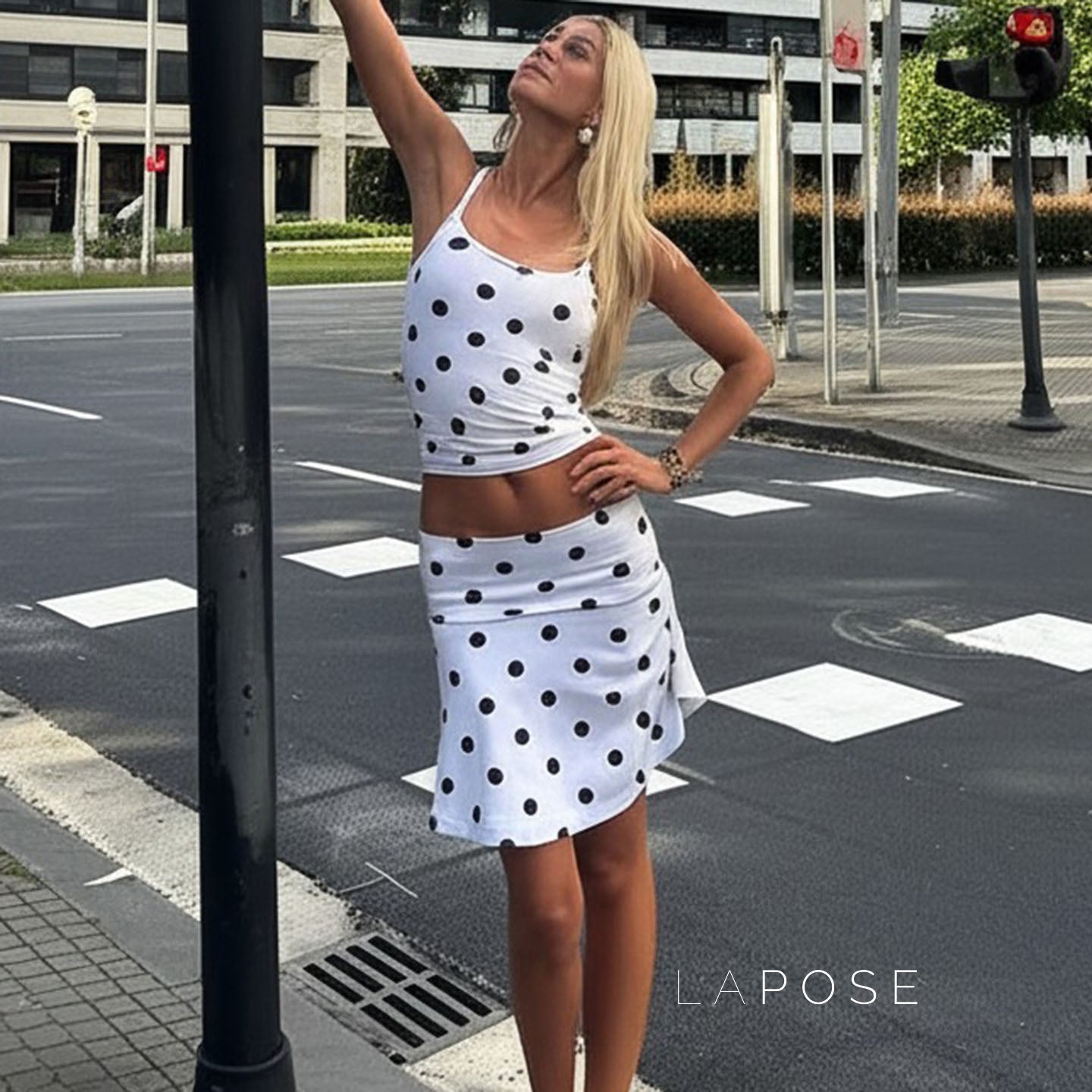 Anaelle Polka Dot Skirt Set [HHNY7NYJ]